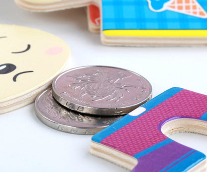 Wooden Jigsaw Puzzle 72 Pcs Kids Early Educational Toys Dress-Up Puzzle Set