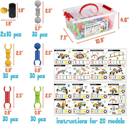 Building Blocks for Kids, 170 Pcs STEM Toys for Boys and Girls, Safe and Creative Toy for Age 3+, Educational Activities (170 PCS)