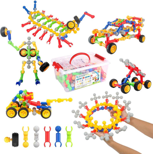 Building Blocks for Kids, 170 Pcs STEM Toys for Boys and Girls, Safe and Creative Toy for Age 3+, Educational Activities (170 PCS)