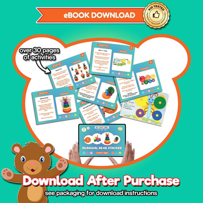 Baby Toys Wooden Stacking Rings - Bilingual Educational Toys for 2 Year Old | Learn Rainbow Colors in English & Spanish | Wood Building Blocks with Toddler Games Learning Activities Ebook